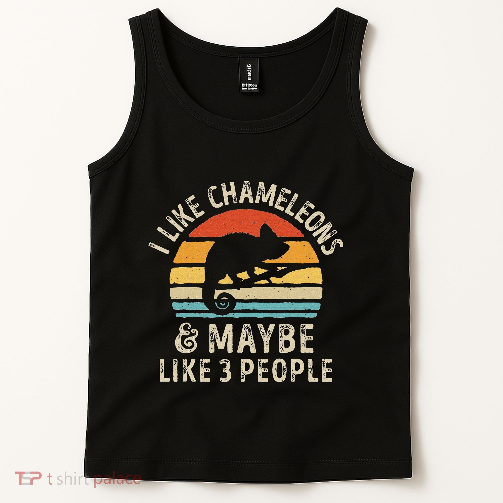 I Like Chameleons And Maybe 3 People Chameleon Lizard Retro Tank Top