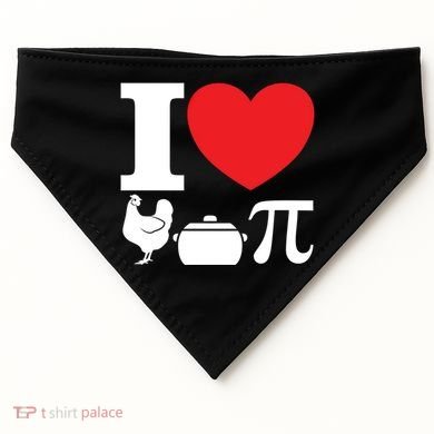 I Love Chicken Pot Pi Pie Day Math Great Gift USA-Made Doggie Bandana