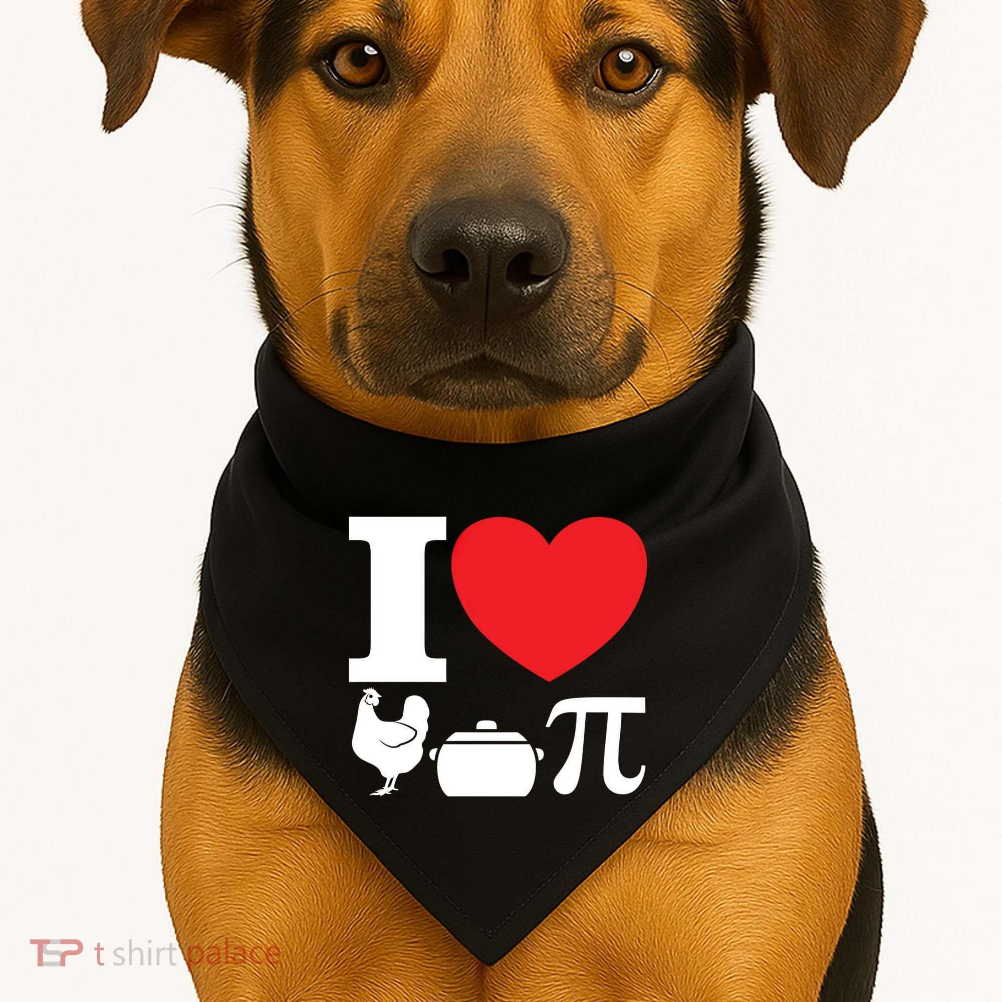 I Love Chicken Pot Pi Pie Day Math Great Gift USA-Made Doggie Bandana