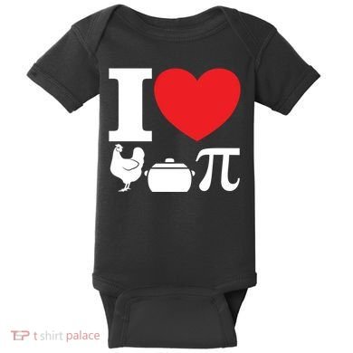 I Love Chicken Pot Pi Pie Day Math Great Gift Baby Bodysuit