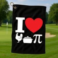 I Love Chicken Pot Pi Pie Day Math Great Gift Golf Towel thumb 1