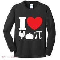 I Love Chicken Pot Pi Pie Day Math Great Gift Kids Long Sleeve Shirt thumb 0