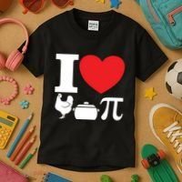 I Love Chicken Pot Pi Pie Day Math Great Gift Kids T-Shirt thumb 3