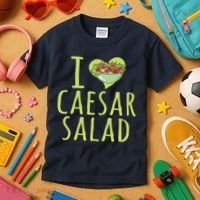 I Love Caesar Salad Funny Caesar Salad Vegetable Lover Kids T-Shirt thumb 3