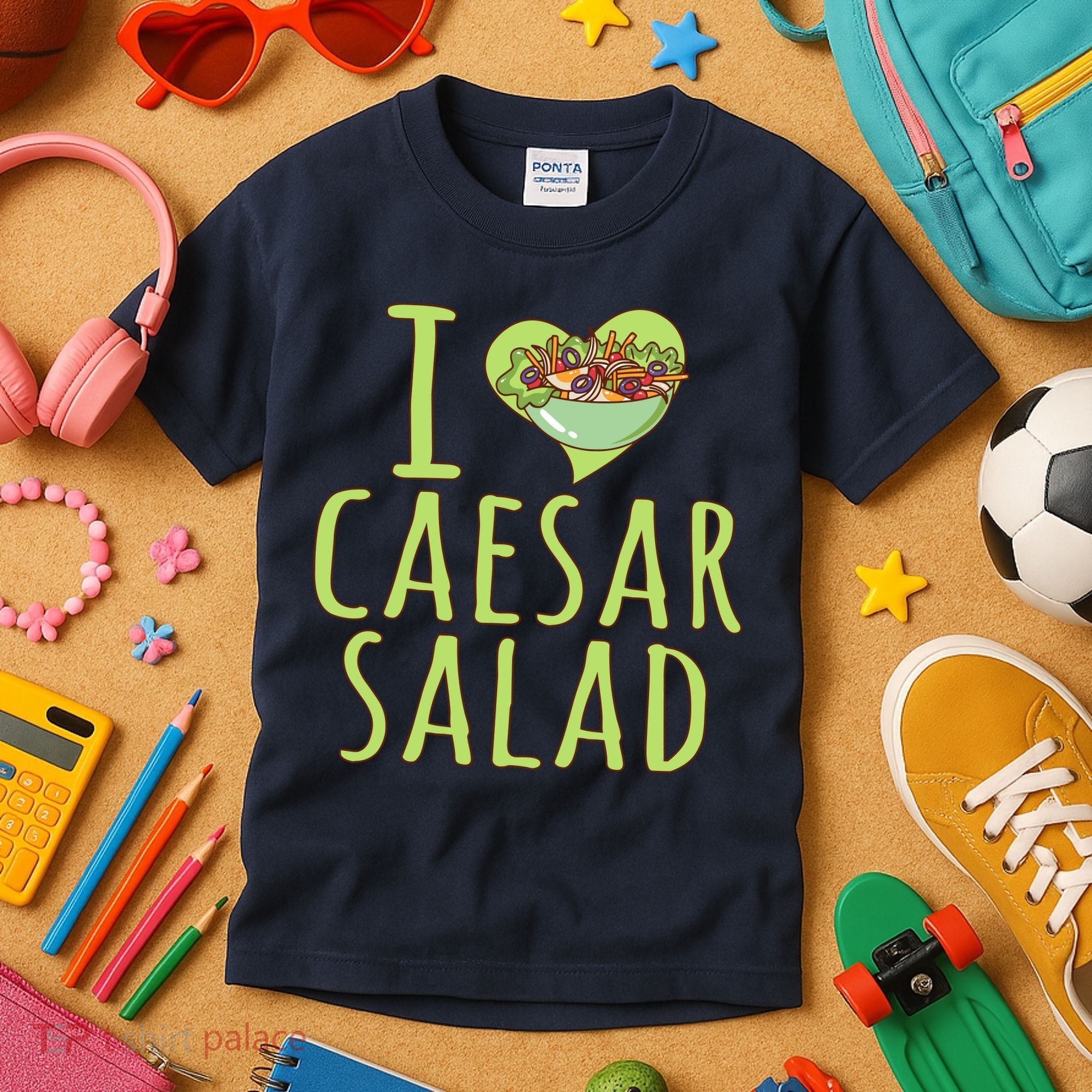 I Love Caesar Salad Funny Caesar Salad Vegetable Lover Kids T-Shirt