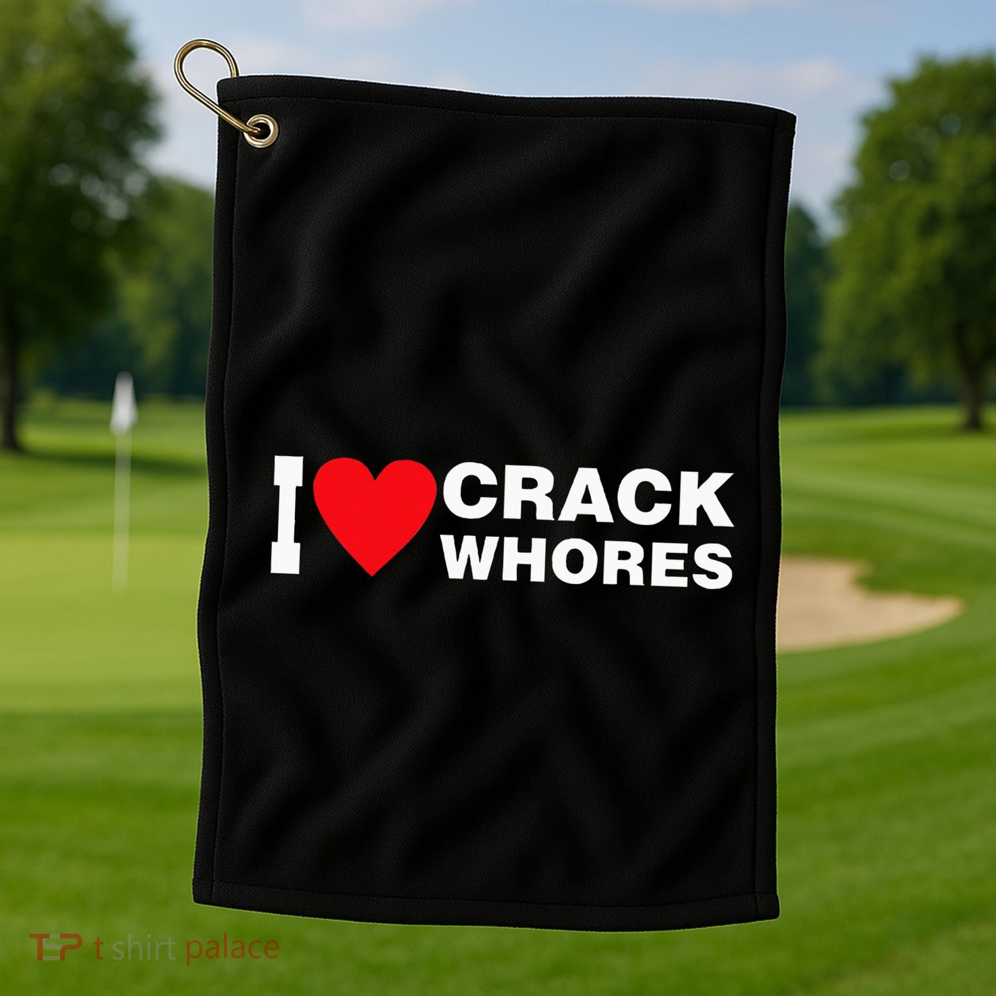 I Love Crack Whores Apparel Golf Towel
