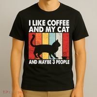 I Like Coffee And My Cat And Maybe 3 People Vintage T-Shirt thumb 3