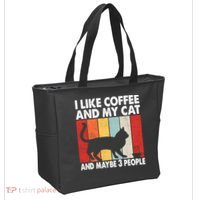I Like Coffee And My Cat And Maybe 3 People Vintage Tote Bag thumb 2