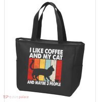I Like Coffee And My Cat And Maybe 3 People Vintage Tote Bag thumb 3
