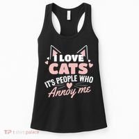I Love Cats It Is People Who Annoy Me Animals Cute Cat Women's Tank Top thumb 0