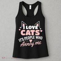 I Love Cats It Is People Who Annoy Me Animals Cute Cat Women's Tank Top thumb 3