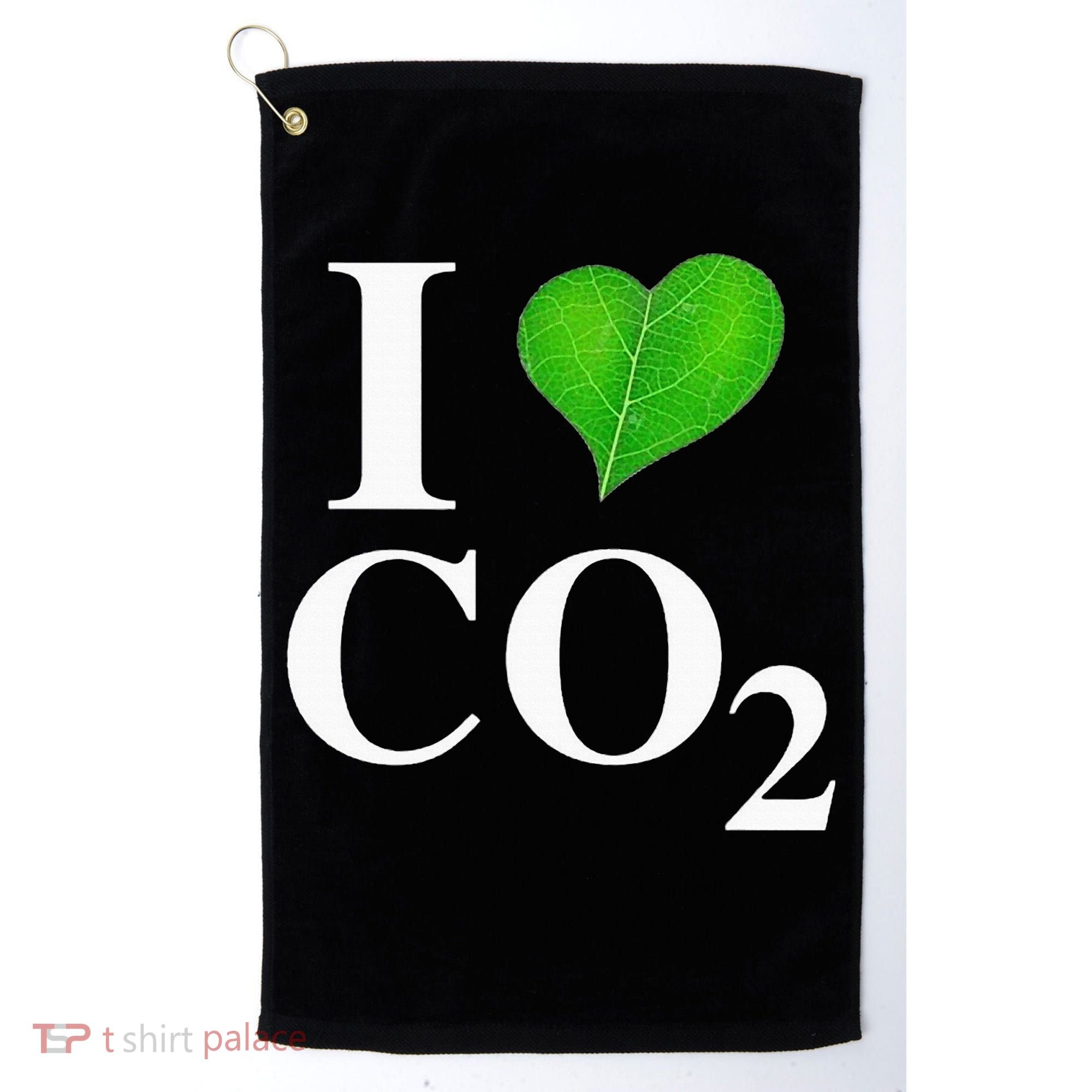 I Love Co2 Carbon Dioxide Climate Change Hoax Global Warming Golf Towel