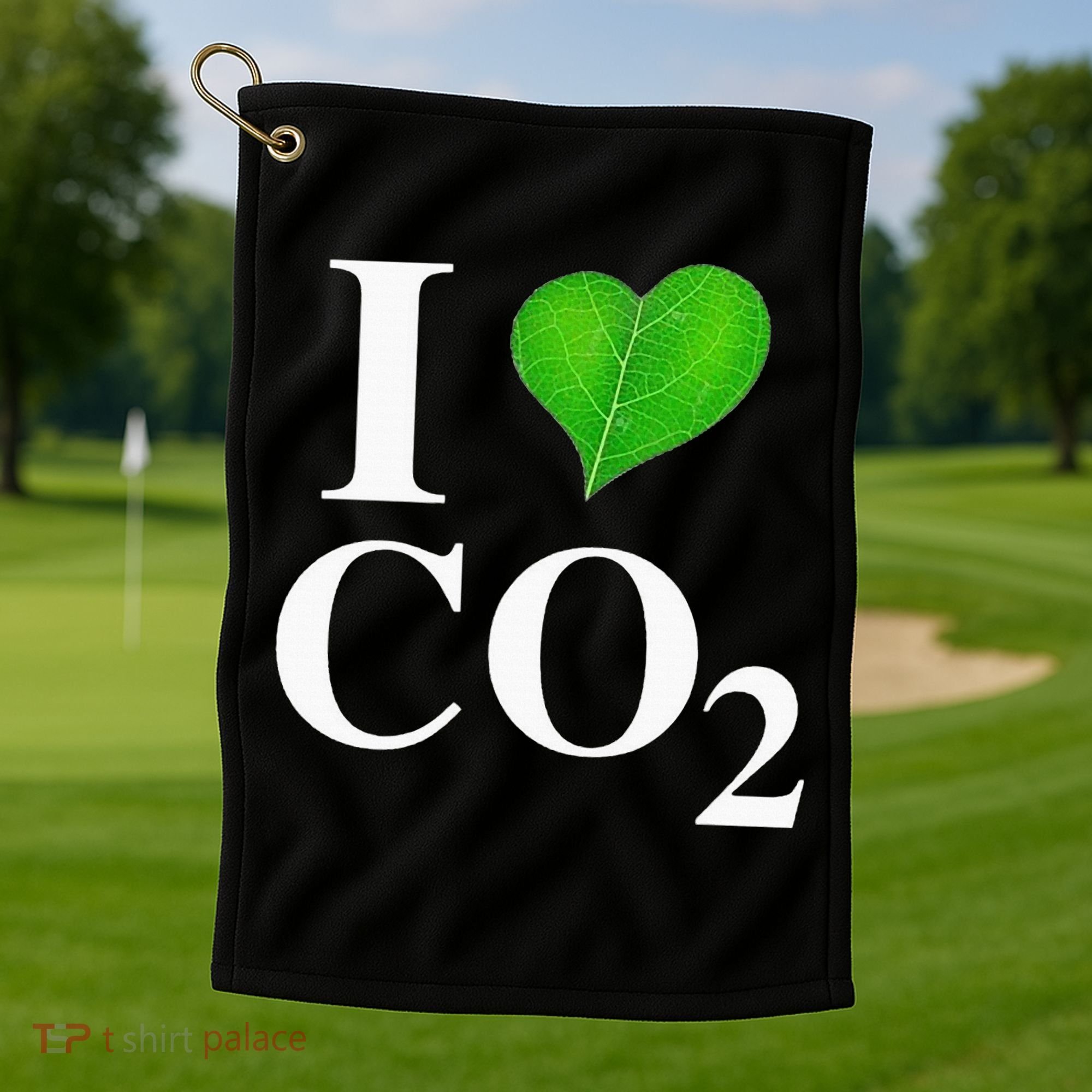 I Love Co2 Carbon Dioxide Climate Change Hoax Global Warming Golf Towel