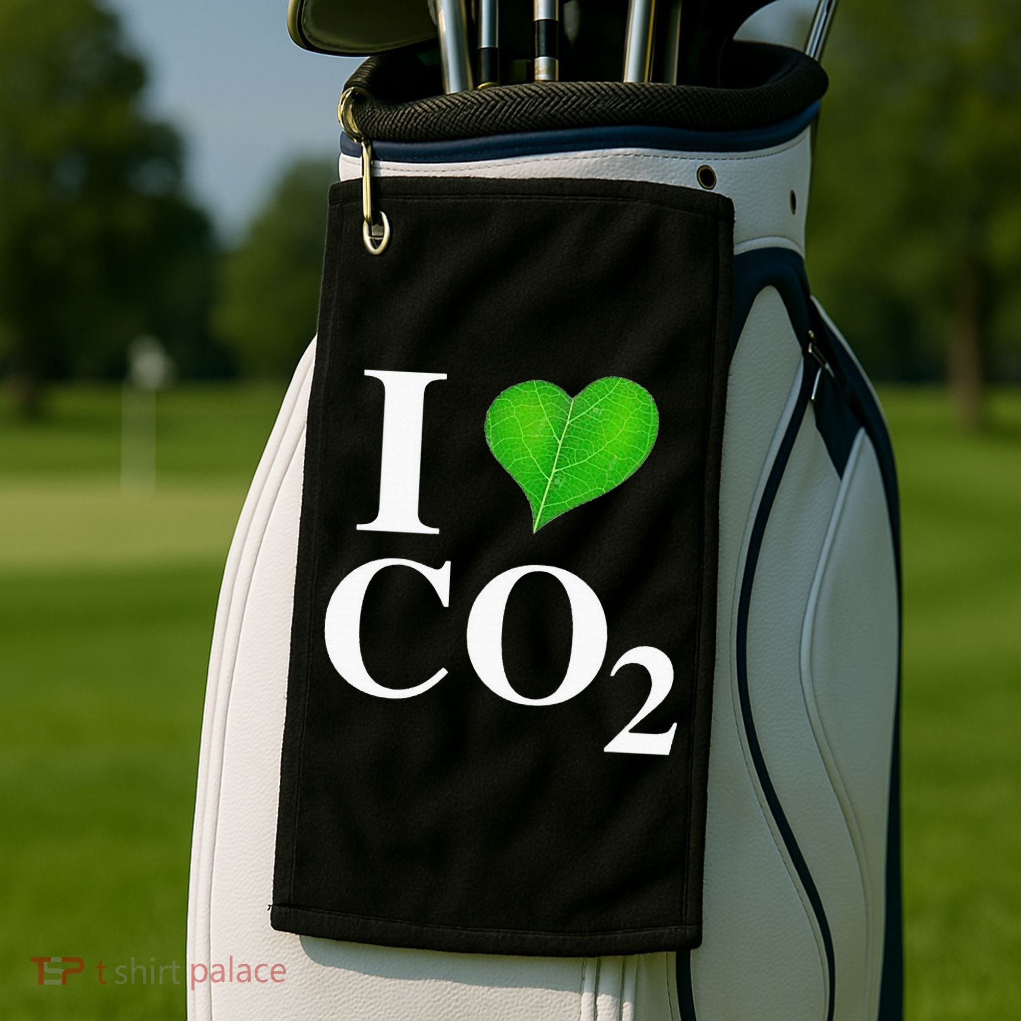 I Love Co2 Carbon Dioxide Climate Change Hoax Global Warming Golf Towel