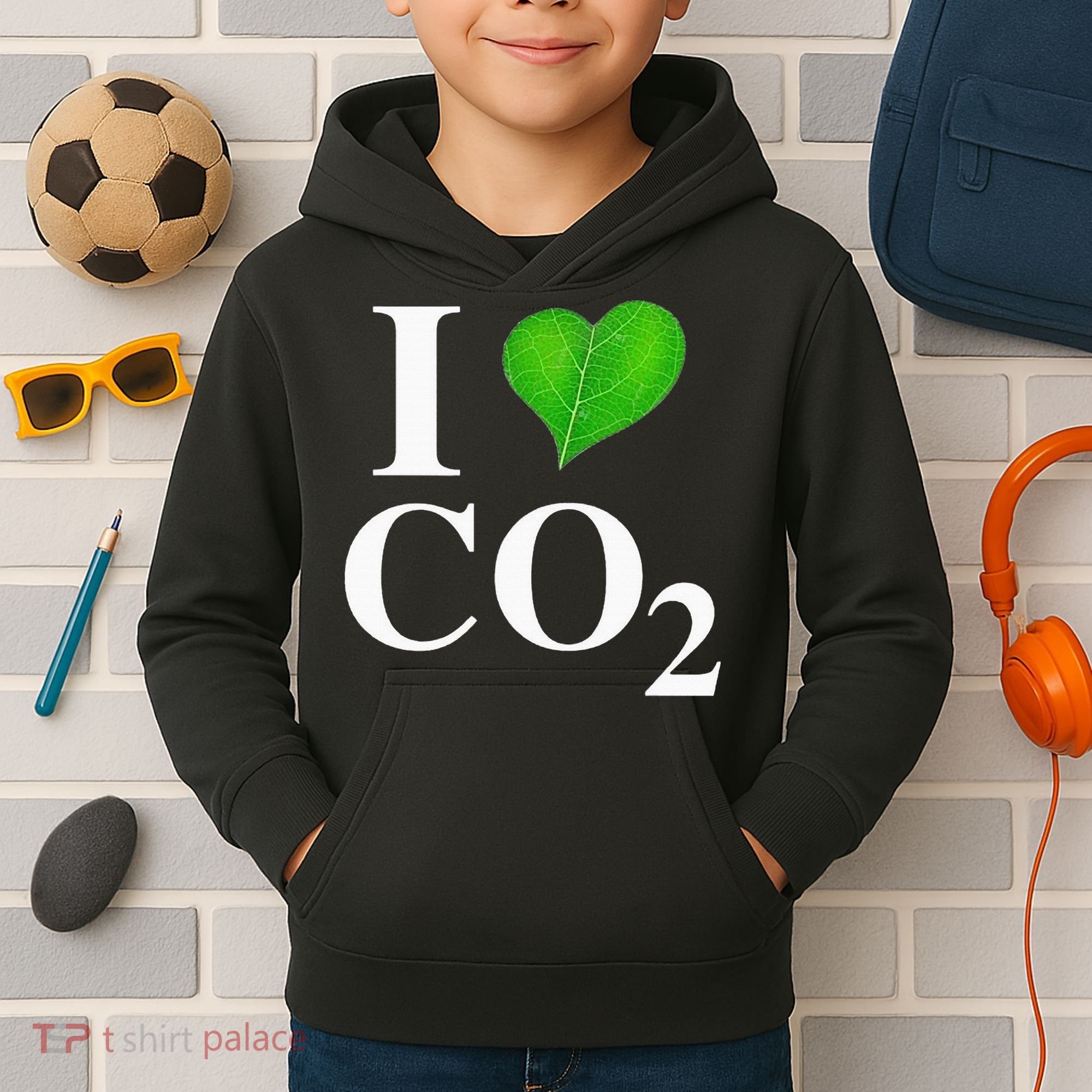 I Love Co2 Carbon Dioxide Climate Change Hoax Global Warming Kids Hoodie