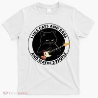 I Like Cats And Bass And Maybe 3 People Bass Guitar Player T-Shirt thumb 0