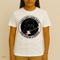 I Like Cats And Bass And Maybe 3 People Bass Guitar Player T-Shirt thumb 4