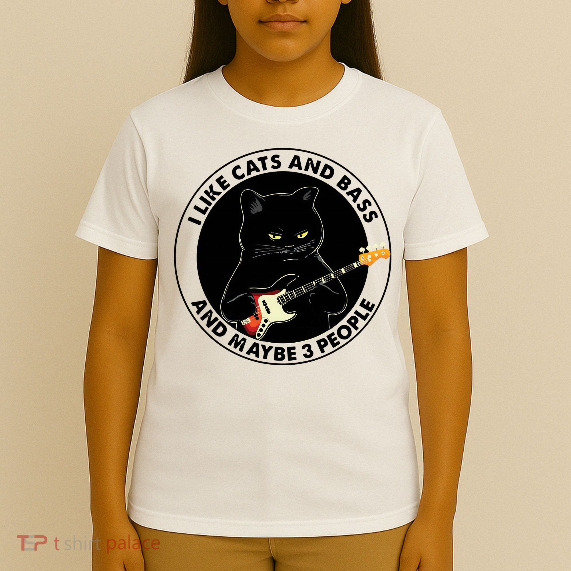I Like Cats And Bass And Maybe 3 People Bass Guitar Player T-Shirt