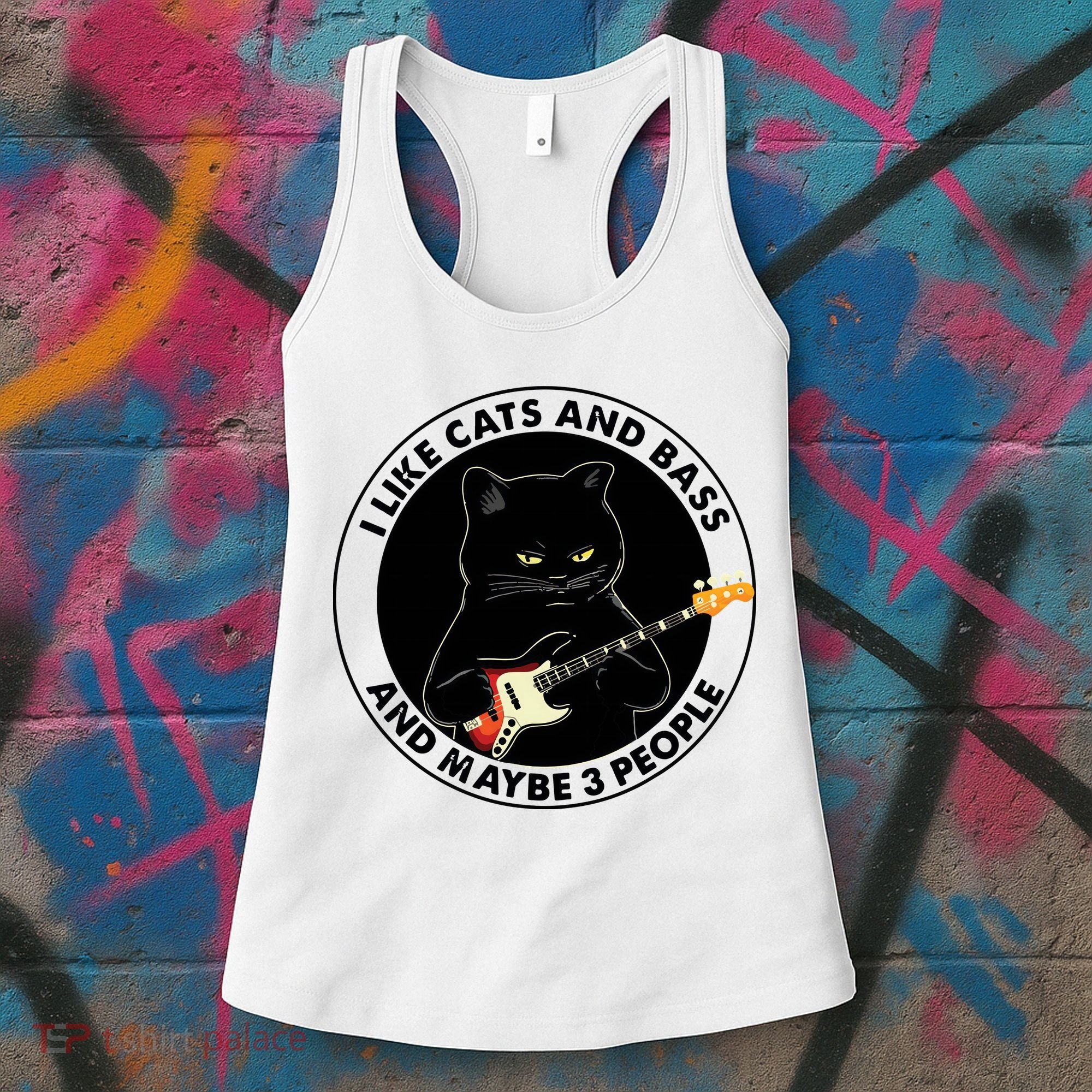 I Like Cats And Bass And Maybe 3 People Bass Guitar Player Women's Tank Top