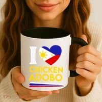 I Love Chicken Adobo Filipino Food Flag Map Pride Cute Gift Coffee Mug thumb 3
