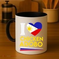 I Love Chicken Adobo Filipino Food Flag Map Pride Cute Gift Coffee Mug thumb 4