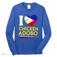 I Love Chicken Adobo Filipino Food Flag Map Pride Cute Gift Long Sleeve Shirt thumb 0