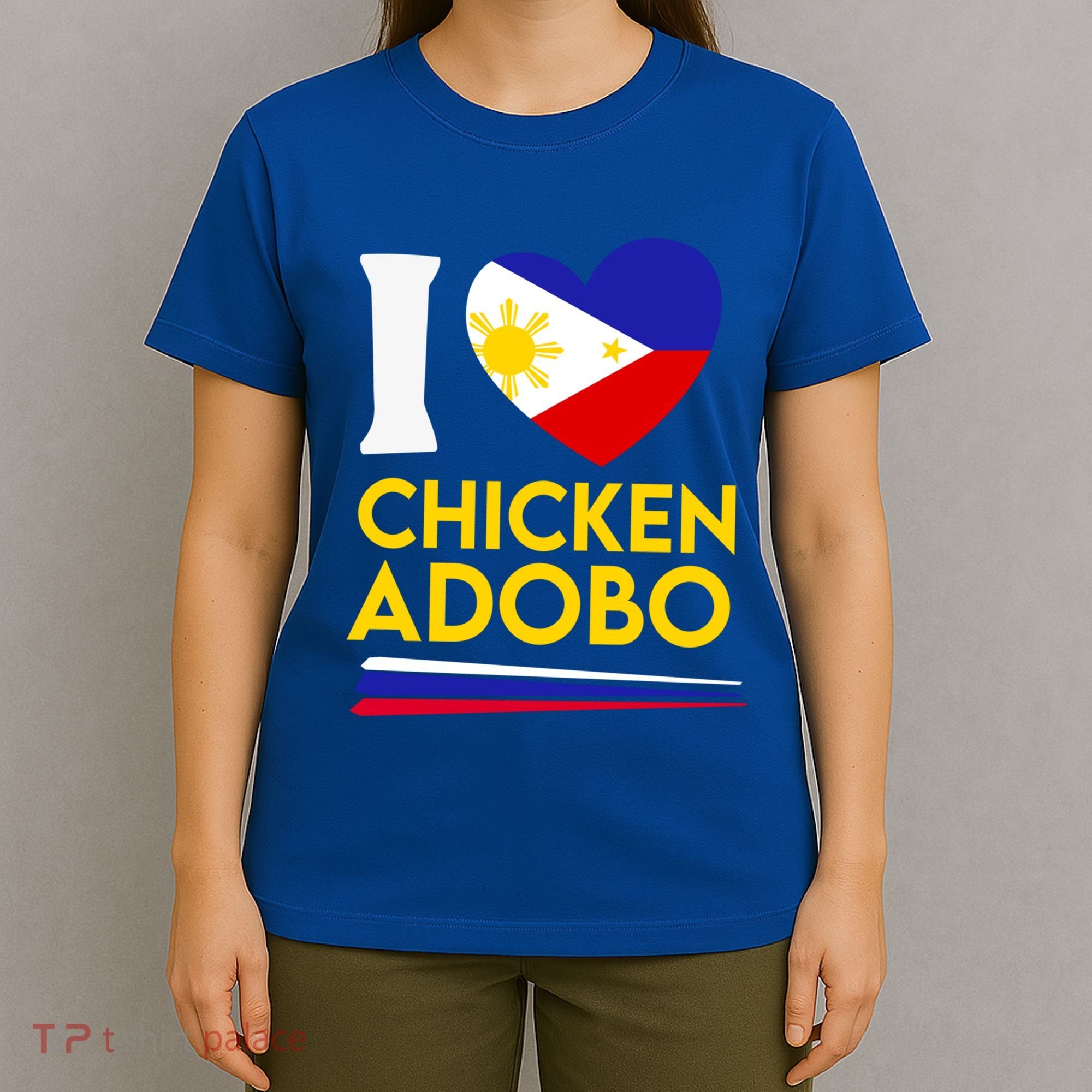 I Love Chicken Adobo Filipino Food Flag Map Pride Cute Gift T-Shirt