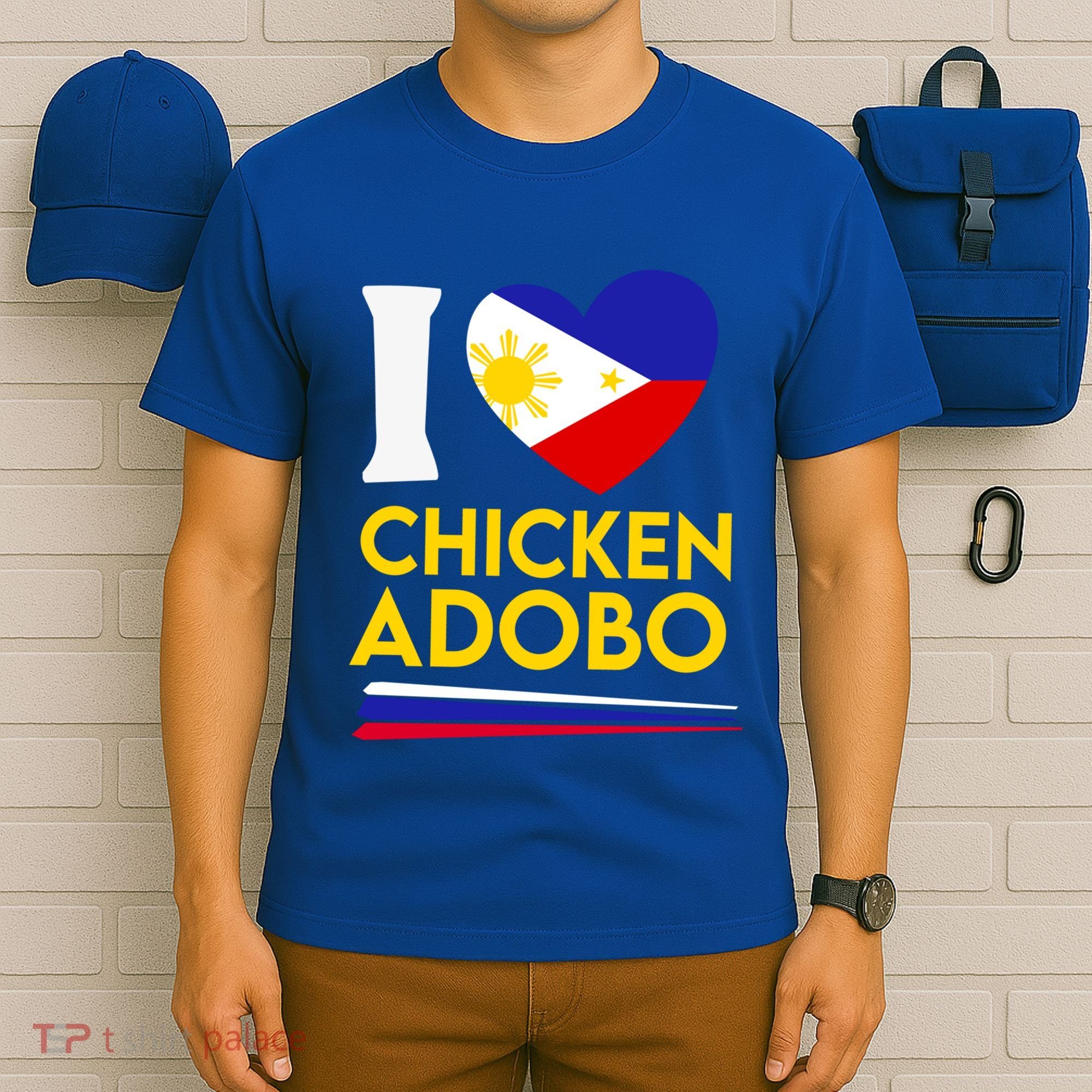 I Love Chicken Adobo Filipino Food Flag Map Pride Cute Gift T-Shirt
