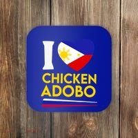 I Love Chicken Adobo Filipino Food Flag Map Pride Cute Gift Coaster thumb 0