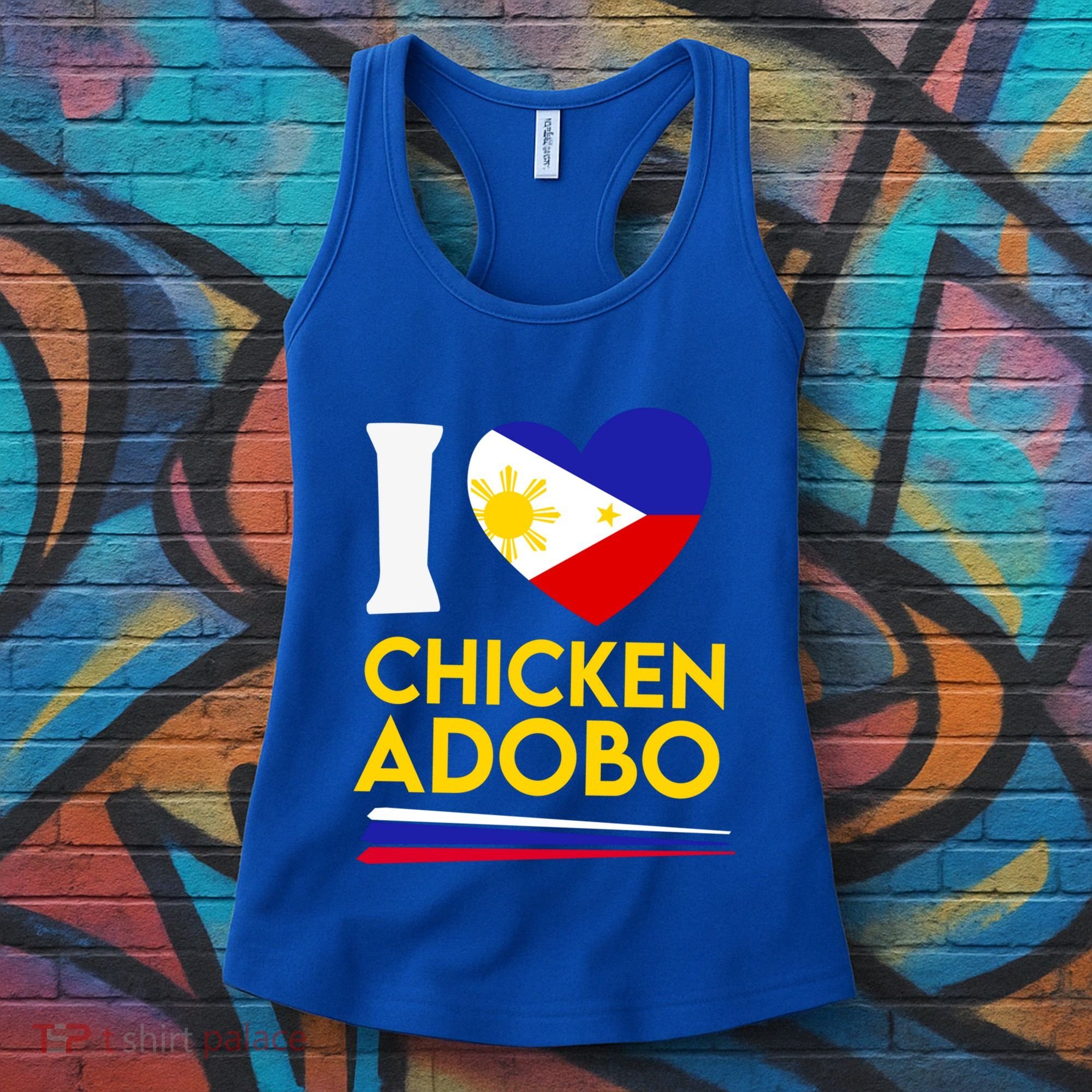 I Love Chicken Adobo Filipino Food Flag Map Pride Cute Gift Women's Tank Top