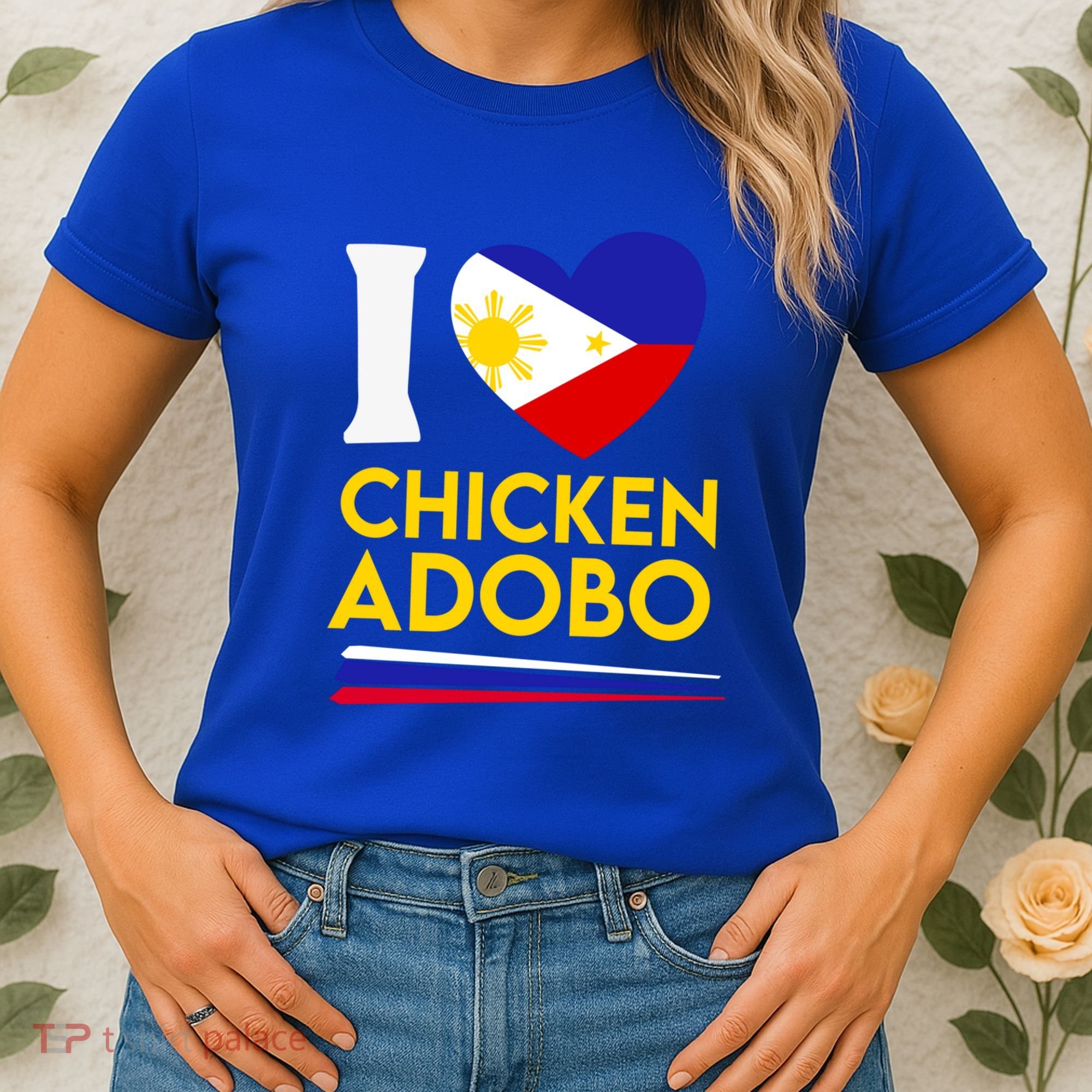 I Love Chicken Adobo Filipino Food Flag Map Pride Cute Gift Women's T-Shirt