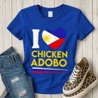 I Love Chicken Adobo Filipino Food Flag Map Pride Cute Gift Women's T-Shirt thumb 3