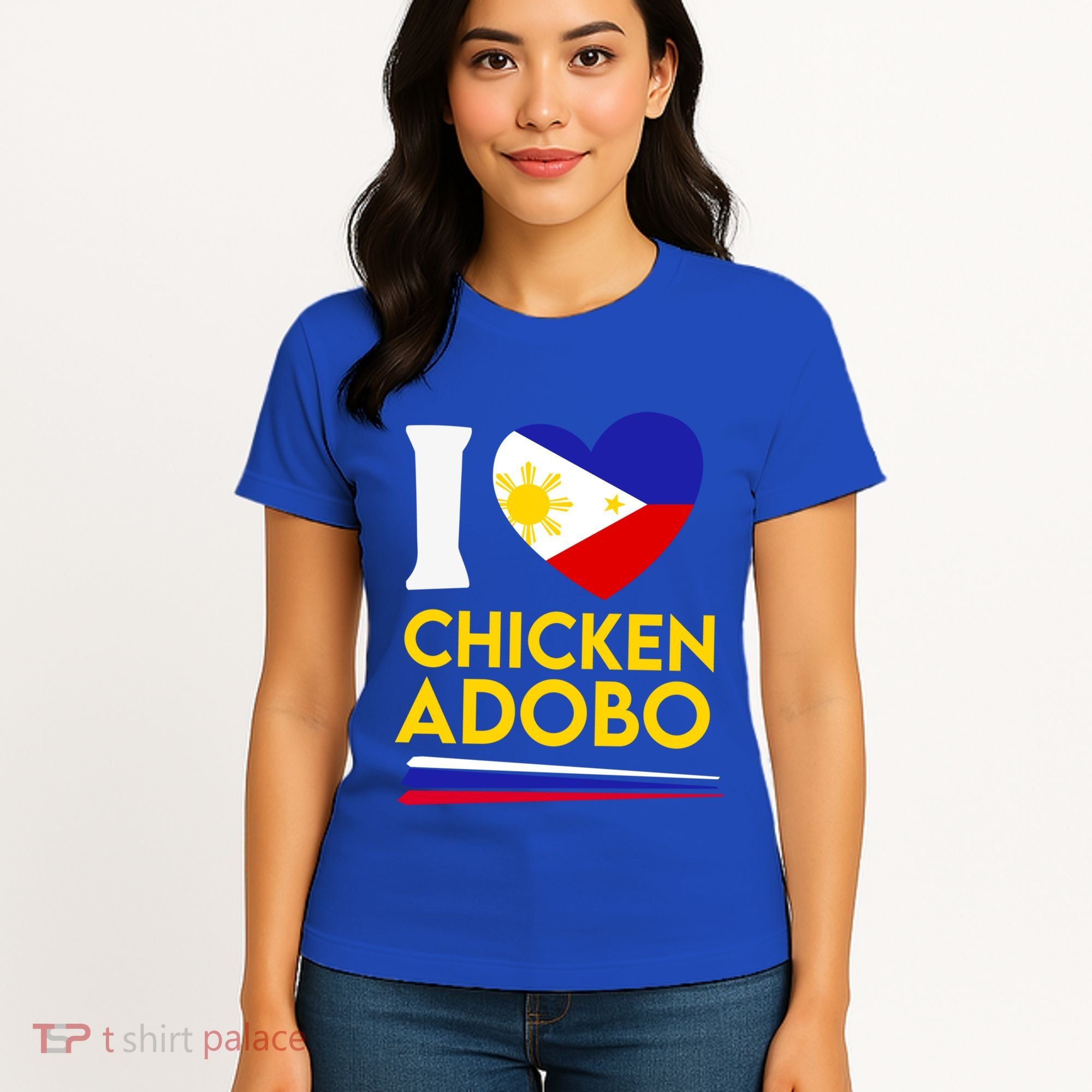 I Love Chicken Adobo Filipino Food Flag Map Pride Cute Gift Women's T-Shirt