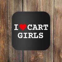 I Love Cart Golf Funny player golf lovers Coaster thumb 0