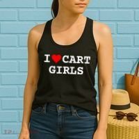 I Love Cart Golf Funny player golf lovers Women's Tank Top thumb 2
