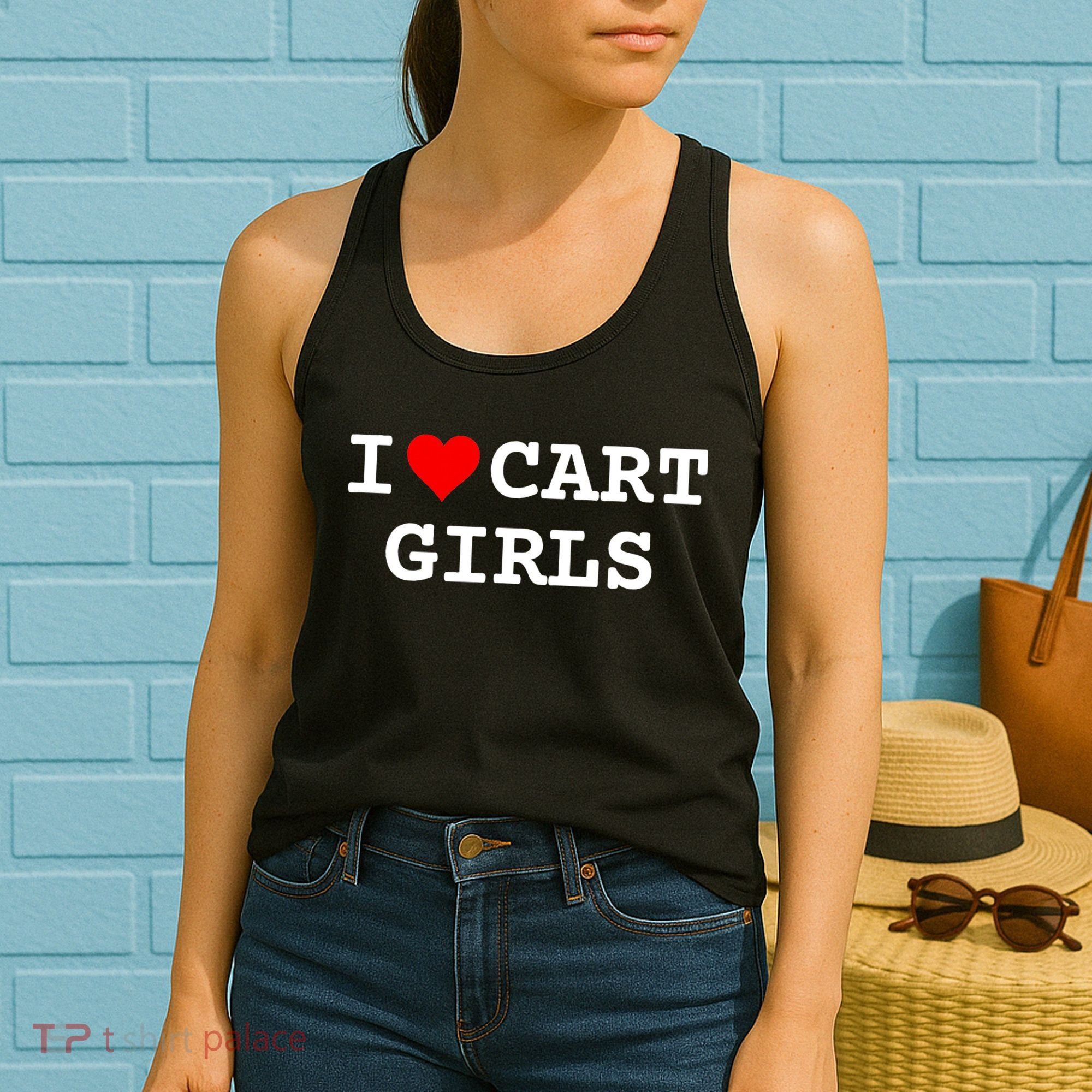 I Love Cart Golf Funny player golf lovers Women's Tank Top