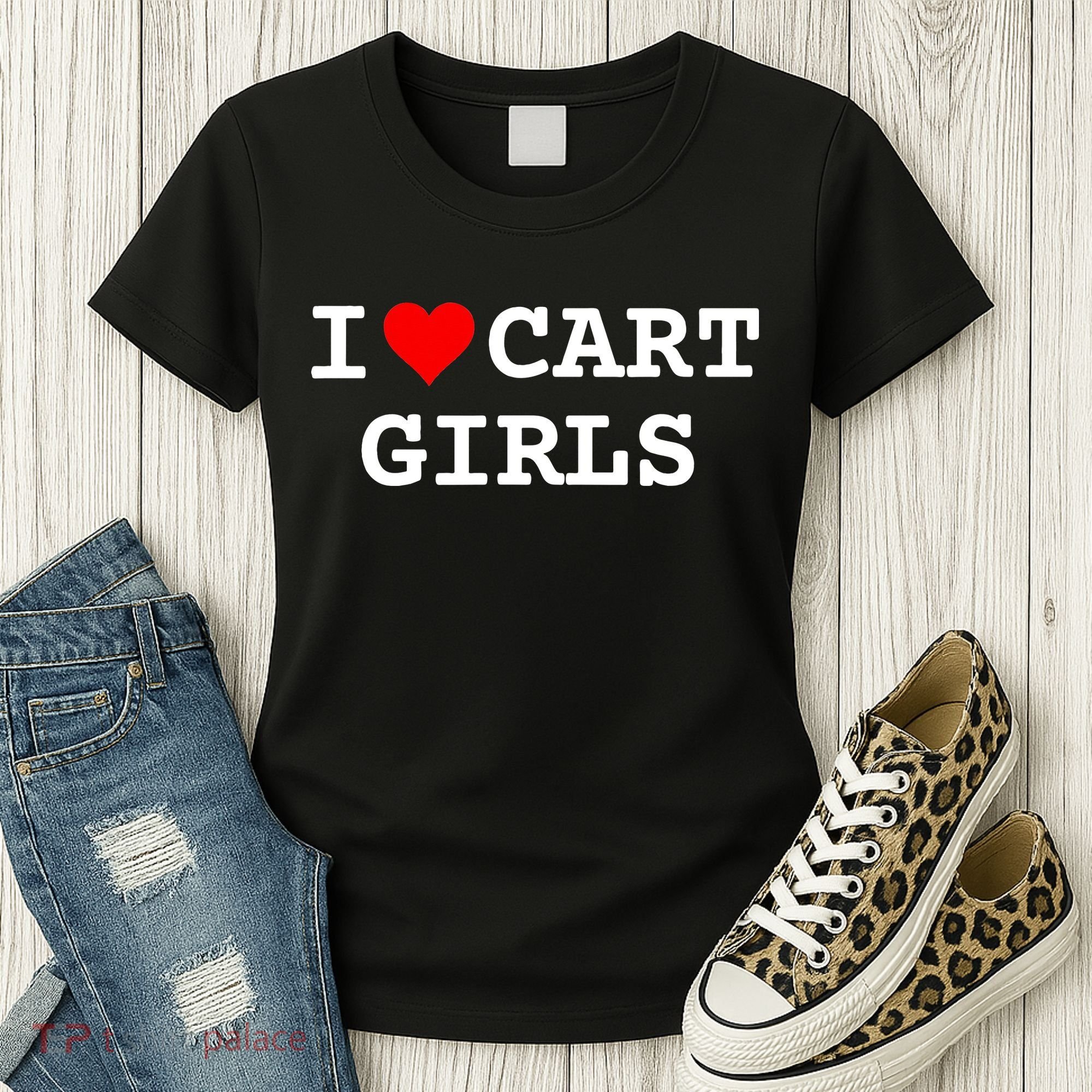 I Love Cart Golf Funny player golf lovers Women's T-Shirt