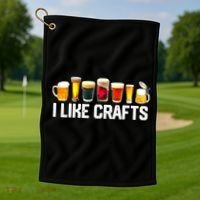 I Like Craft Beer Microbrew Hops Funny Dad M.e.n Golf Towel thumb 1