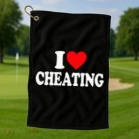 I Love Cheating I Heart Cheating Golf Towel thumb 1
