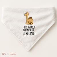 I Like Camels And Maybe Like 3 People Funny Camel USA-Made Doggie Bandana thumb 0