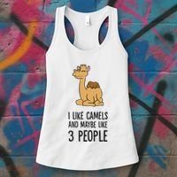 I Like Camels And Maybe Like 3 People Funny Camel Women's Tank Top thumb 3
