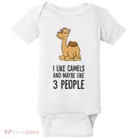 I Like Camels And Maybe Like 3 People Funny Camel Baby Bodysuit thumb 0