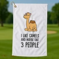 I Like Camels And Maybe Like 3 People Funny Camel Golf Towel thumb 1