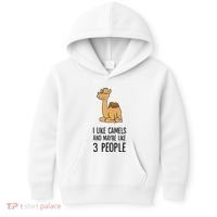 I Like Camels And Maybe Like 3 People Funny Camel Kids Hoodie thumb 0