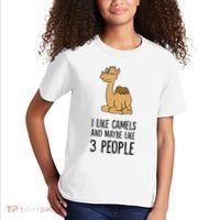 I Like Camels And Maybe Like 3 People Funny Camel Kids T-Shirt thumb 2