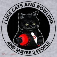 I Like Cats And Bowling And Maybe 3 People Funny Cat Lovers Women's Sweatshirt thumb 2