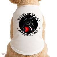 I Like Cats And Bowling And Maybe 3 People Funny Cat Lovers Doggie Tank thumb 0