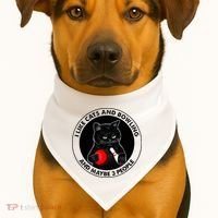 I Like Cats And Bowling And Maybe 3 People Funny Cat Lovers USA-Made Doggie Bandana thumb 1