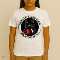 I Like Cats And Bowling And Maybe 3 People Funny Cat Lovers T-Shirt thumb 4