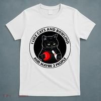 I Like Cats And Bowling And Maybe 3 People Funny Cat Lovers T-Shirt thumb 5